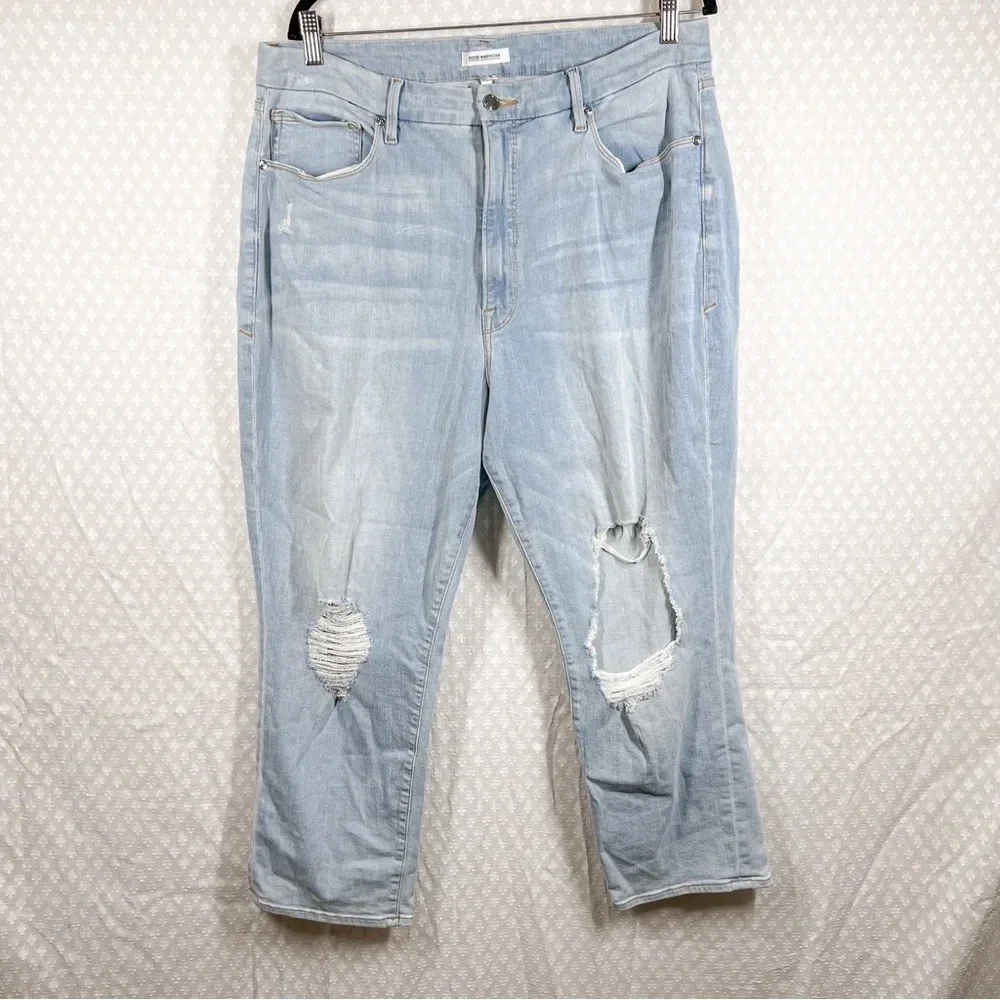 Good American Light Wash Good Cuts High Rise‎ Jeans